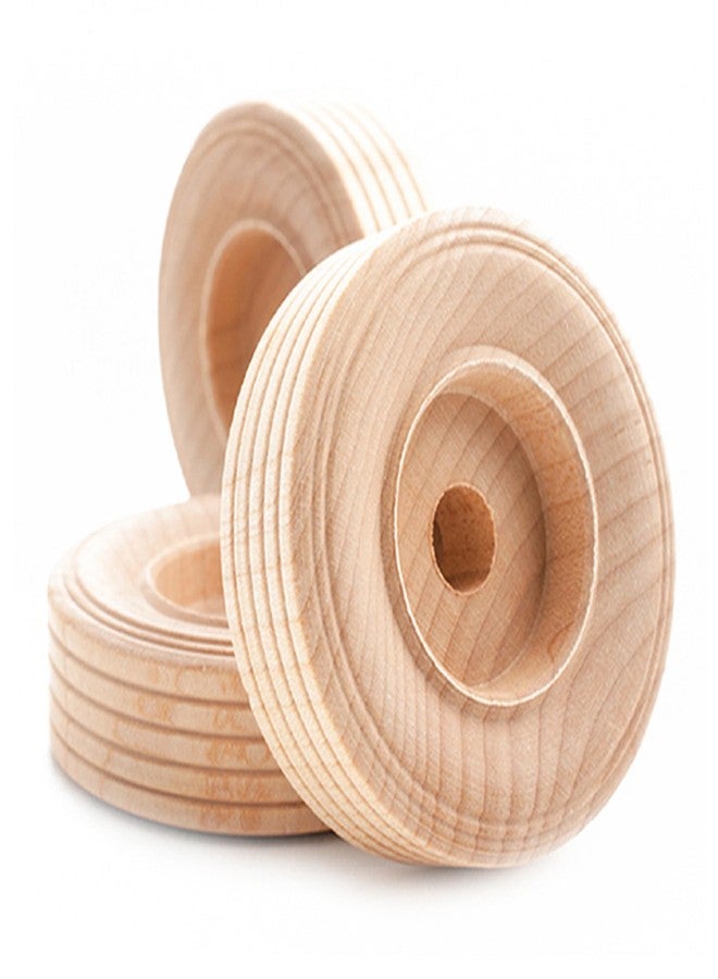 Pinehurst Crafts Treaded Wooden Toy Wheels, 2-1/4 Inch Diameter x 3/4-Inch Thick (3/8-Inch Hole), Pack of 4